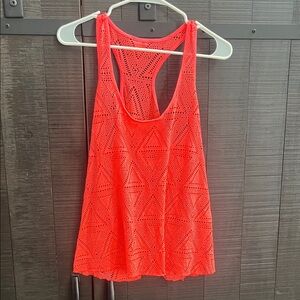 Aeropostale Bright Coral Lace Tank Top